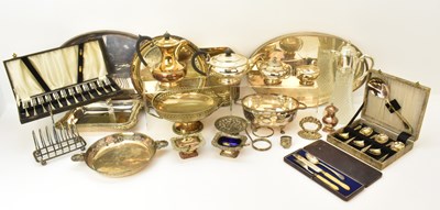Lot 1103 - A large quantity of mixed silver plate...