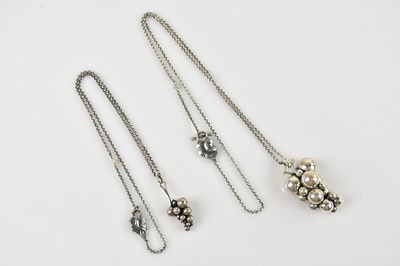 Lot 408 - GEORG JENSEN; two sterling silver 'Moonlight...