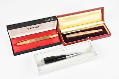 Lot 1171 - PARKER; a cased 9ct gold fountain pen, approx...