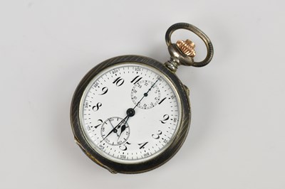 Lot 1158 - A .800 grade niello silver crown wind open...
