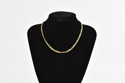 Lot 291 - A yellow metal curb link muff chain, length...