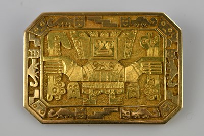 Lot 142 - A yellow metal rectangular Peruvian Gateway...