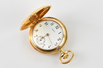Lot 1136 - OMEGA; a crown wind full hunter fob watch...
