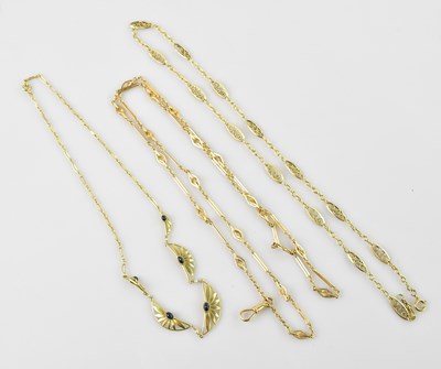Lot 294 - A yellow metal belcher type chain with...
