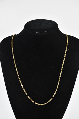 Lot 440 - A yellow metal hoop link necklace, length...