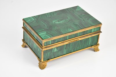 Lot 1242 - A good malachite and gilt metal casket of...