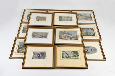 Lot 1342 - A group of Macclesfield woven silk pictures,...