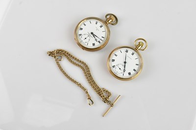 Lot 1138 - GARRARD; a 9ct gold cased crown wind open...