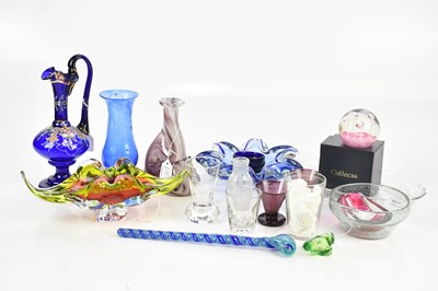 Lot 1592 - A collection of decorative coloured glass...
