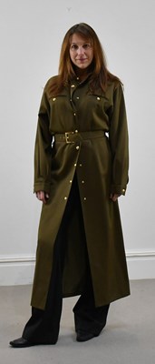Lot 1353 - CLAUDE MONTANA; a khaki wool fully lined...