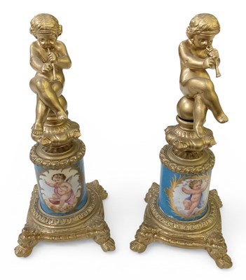 Lot 701 - A pair of late 19th century French gilt bronze...