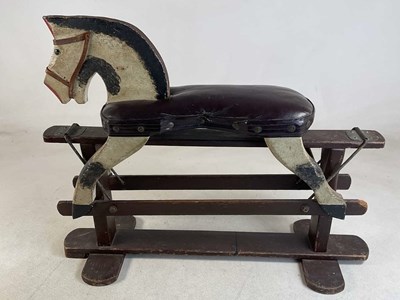 Lot 109 - A bespoke made rocking horse with leather...