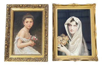 Lot 310 - E TOWNSEND; a modern watercolour, portrait of...