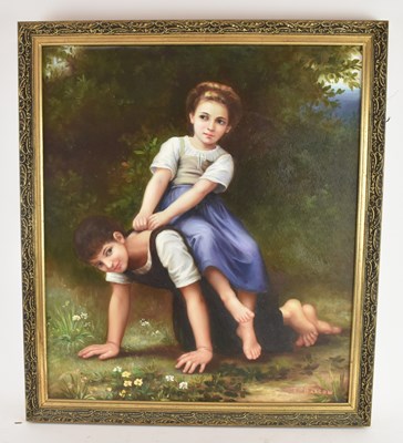 Lot 305 - AFTER WILLIAM-ADOLPHE BOUGUEREAU; a modern oil...