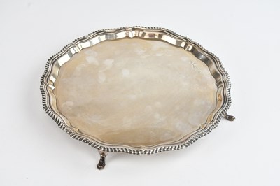 Lot 309 - An Elizabeth II hallmarked silver salver, with...