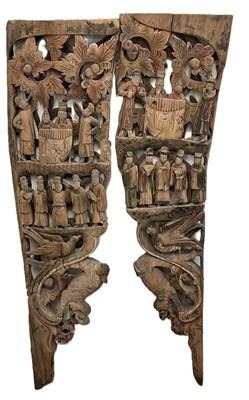 Lot 25 - A pair of Chinese 18th /19th century temple...