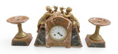 Lot 139 - A 1930s Art Deco French rouge marble gilt...