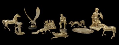 Lot 526 - A collection of ten assorted brass and gilt...