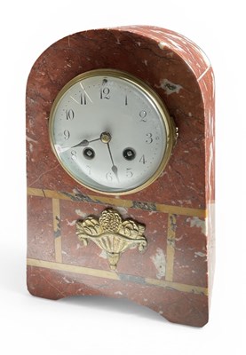 Lot 150 - A 1930s Art Deco French rouge marble mantel...