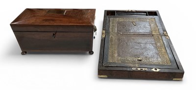 Lot 344 - A late 19th century rosewood and satinwood...