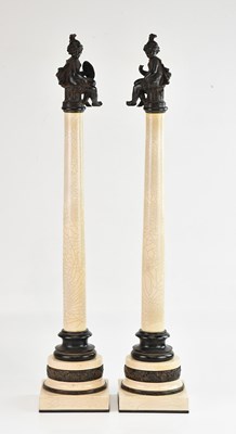 Lot 2319 - A pair of 19th century style bronze and marble...