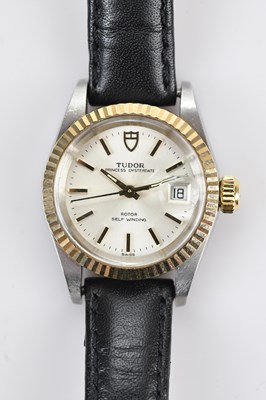 Lot 1163 - TUDOR; a lady's Princess Oysterdate rotor self-...