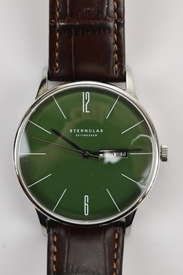 Lot 1216 - STERNGLAS; a gentleman's stainless steel...