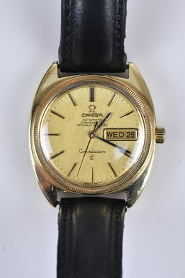 Lot 1162 - OMEGA; a gold plated and steel Constellation...