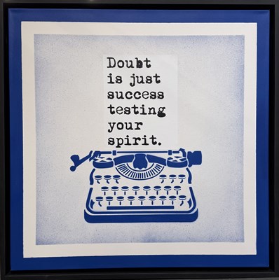 Lot 220 - WRDSMTH; oil and acrylic on canvas, 'Doubt',...