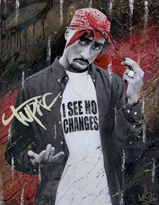 Lot 202 - MR SLY; an original mixed media on board,...