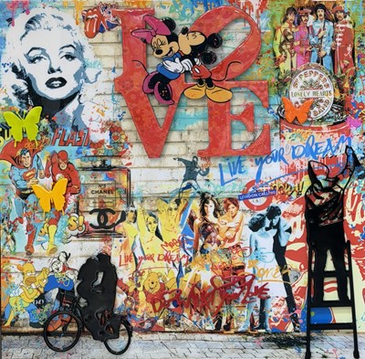 Lot 190 - URI DUSHY; an original mixed media on...
