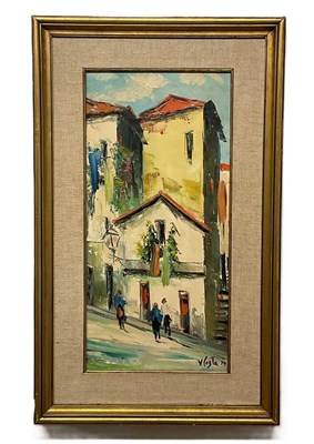 Lot 414 - V COSTA; mid 20th century impressionistic oil...