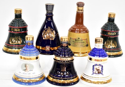 Lot 292 - BELL'S; seven boxed Scotch whisky decanters,...