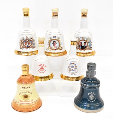 Lot 283 - BELL'S; six Scotch whisky decanters, three...