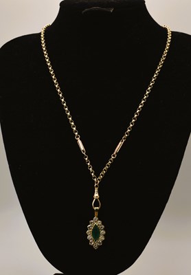 Lot 564 - A 15ct gold necklace, length 28cm, with a...