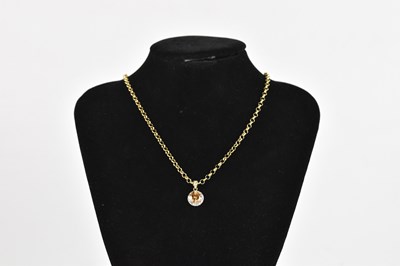 Lot 439 - A yellow metal pendant set with a citrine...