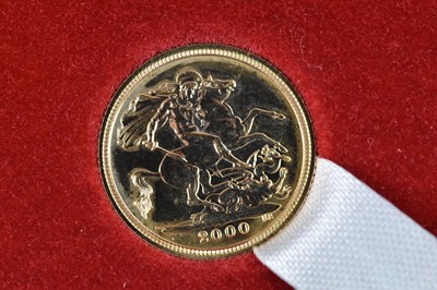 Lot 551 - An Elizabeth II gold half sovereign, 2000, in...