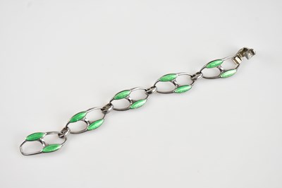 Lot 707 - A sterling silver and enamel modernist...