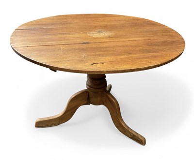 Lot 95 - A large 19th century oak tripod tilt-top...