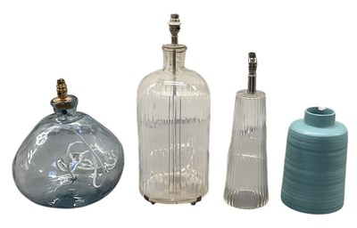 Lot 120 - A large modern contemporary clear glass chrome...