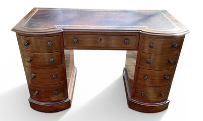 Lot 40 - A late Victorian mahogany kneehole desk, with...