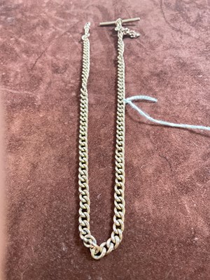 Lot 545 - A 9ct yellow gold fob chain, with simple...