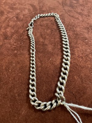 Lot 547 - A silver graduated fob chain, length 39cm.