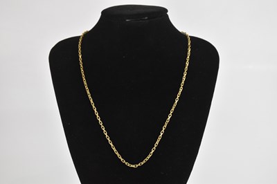 Lot 361 - A 9ct yellow gold curb link necklace, length...