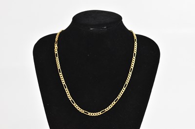 Lot 389 - An Italian yellow metal necklace, stamped '9K',...