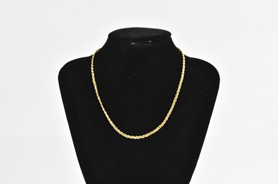 Lot 391 - An Italian yellow metal fancy link necklace,...