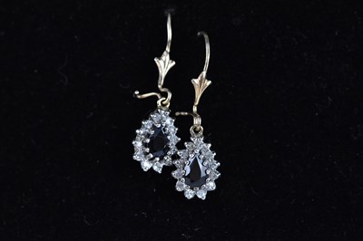 Lot 266 - A pair of yellow and white metal diamond and...