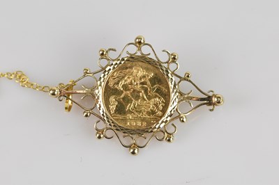 Lot 153 - An Elizabeth II half sovereign, 1982, fitted...