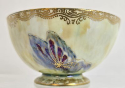 Lot 210 - WEDGWOOD; a small butterfly lustre footed bowl,...