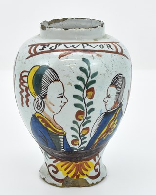 Lot 234 - An 18th century polychrome Dutch Delft...